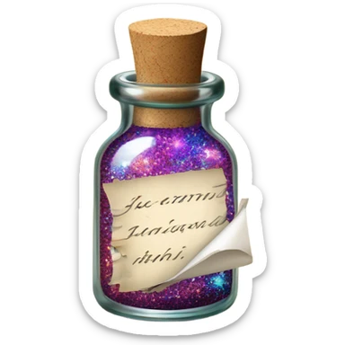 a WISH BOTTLE
 sticker