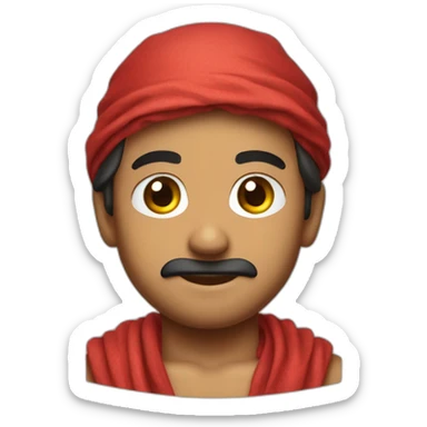 ricardo milos in red bandana turning his head to the viewer sticker