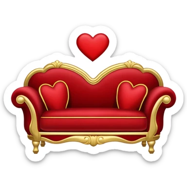 Romantic red and gold elegant royal neat and tidy and elegant heart-couch sticker