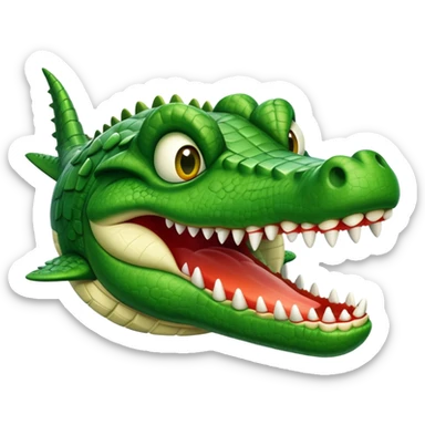 Un avión con cara de cocodrilo sticker