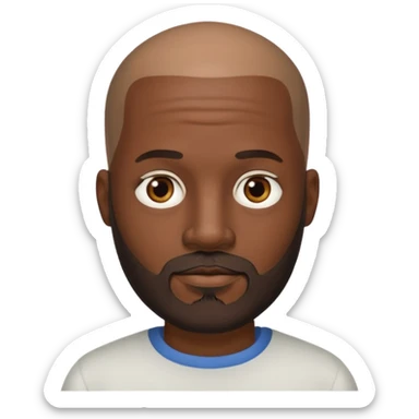 African American male bald salt & pepper beard sticker