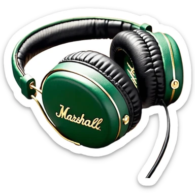 сгенери иконку накладных наушников в стиле Marshall.

Узнаваемая форма квадртаных чашек Marshall, аккуратные швы, мягкие амбушюры, прочное оголовье.
Логотип Marshall на чашках, выполненный в фирменном стиле.

 sticker