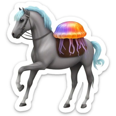 jellyfish on a hors sticker