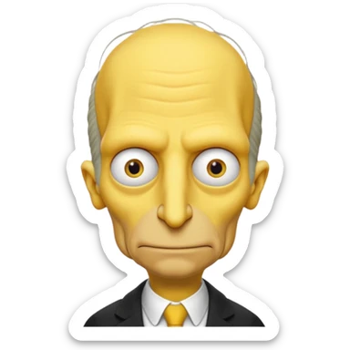 Mr. Burns, simpson, yellow skin tone, very very very long nose. complete yellow sticker