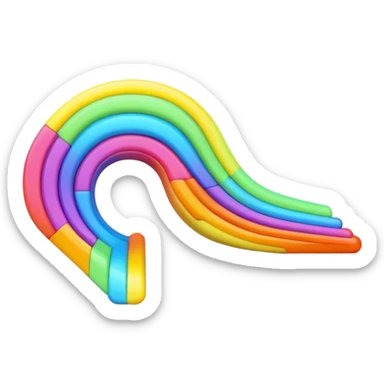 3D, a single psychedelic colored line with beveled edge sticker