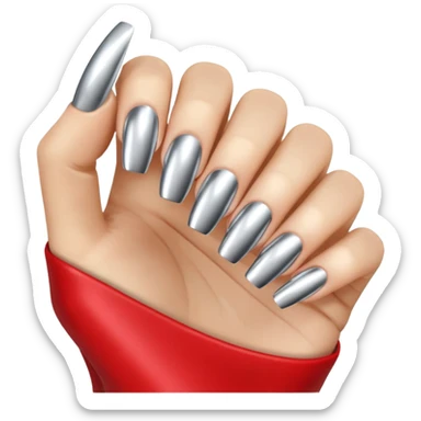 chrome acrylic nails sticker