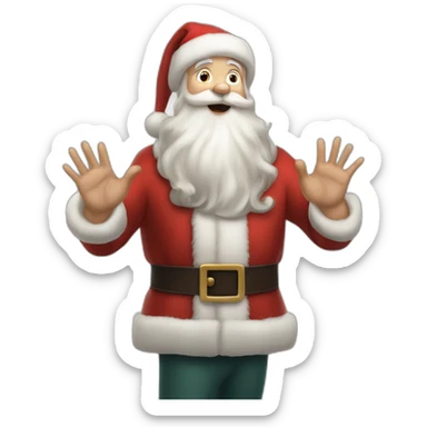Full height Actively gesturing with hands pale skin Santa Claus sticker
