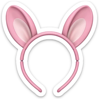 Heart shaped hairband,bunny ear, pink color sticker