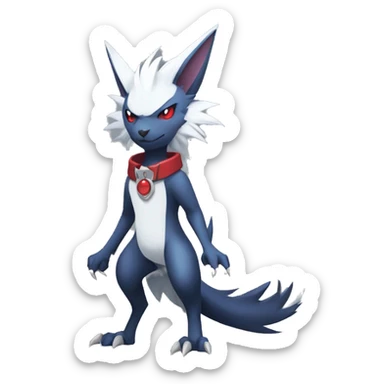 Cool Edgy Nargacuga-Absol-Zangoose-Sneasel-Quilava with a collar on, full body sticker