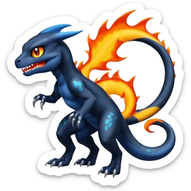 Shiny Duskull-Salandit-Umbreon-Charmeleon-Fakémon-hybrid-creature (full body)  sticker