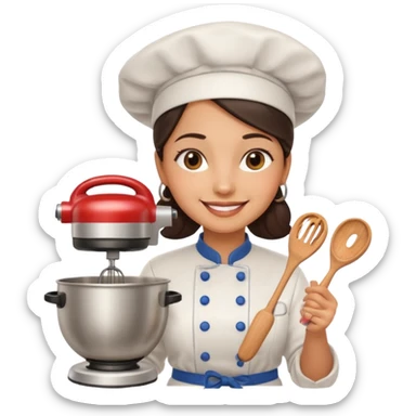 cocinera mujer con batidora sticker