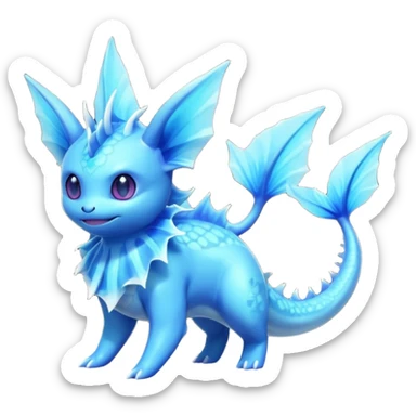 Lumineon-Vaporeon-Fakémon-hybrid-creature (full body)  sticker
