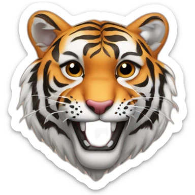 tiger and a heart sticker