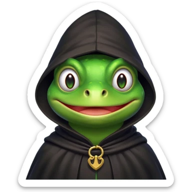 thief frog portrait, head and shoulders only, sly grin, dark cloak collar, mischievous burglar vibe, 3D cartoon, mobile game icon style, clean background, no text, no watermark
 sticker