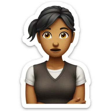 girl with disgusted look on face sticker