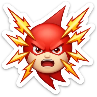 Rayos sentellas con furia rojo que exprese molesta con rayos sticker