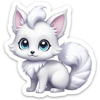 Kawaii bright fantasy ethereal anthro fursona Fakemon with tufted tail  sticker