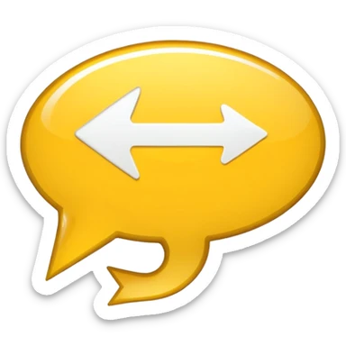 a yellow speech bubble but instead of a normal tail it’s a pointing arrow instead sticker