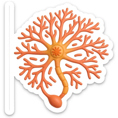 Make the neuroprotective elements more visible and prominent, while keeping all neuron parts including the myelin sheath clear and detailed, in a 3D emoji style. Remove the background. sticker