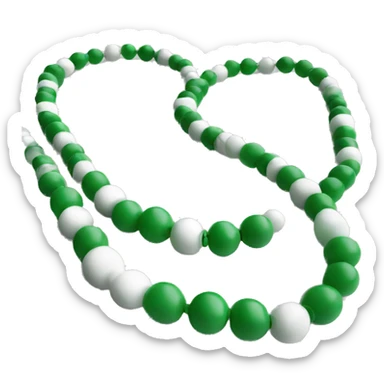 Green and white beads necklace  sticker