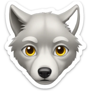 Wolf with one eye and the other missing sticker