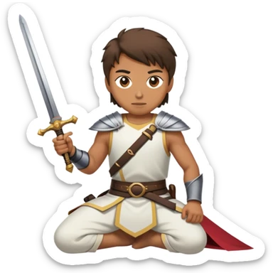 the sword on the floor and a mirror person sticker