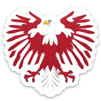 Polish eagle in red and white more simple  sticker