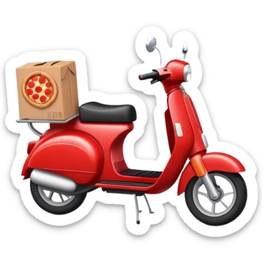 pizza delivery in pizza scooter sticker