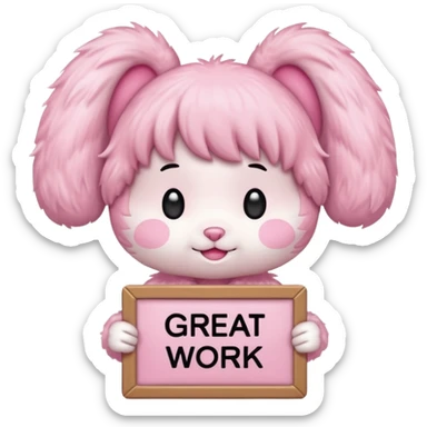 mymelody with sign that says great work sticker