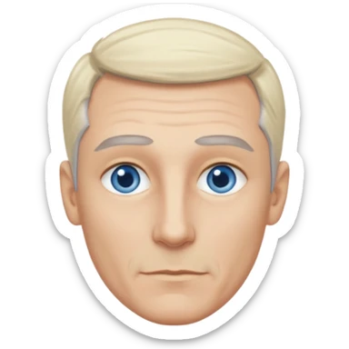 Avatar pic male gray hair blue eyes clean shaven blonde eyebrows high cheekbones sticker