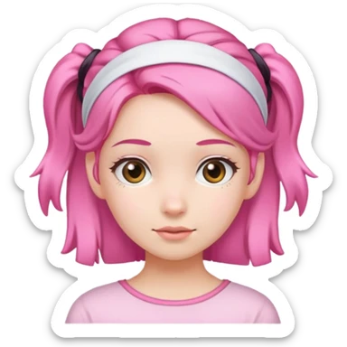 Pink hairband girl  sticker