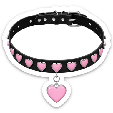 BLACKPINK-inspired gothic choker ,  hearts, black and pink, cute,  sticker