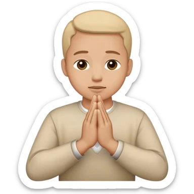 hands clasped in prayer sticker