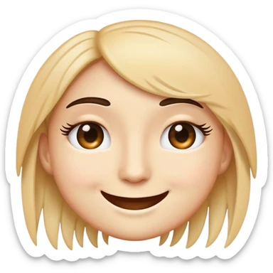 face emoji with one joined eyelash sticker