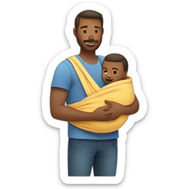 Babywearing Dad with baby and wrap sticker