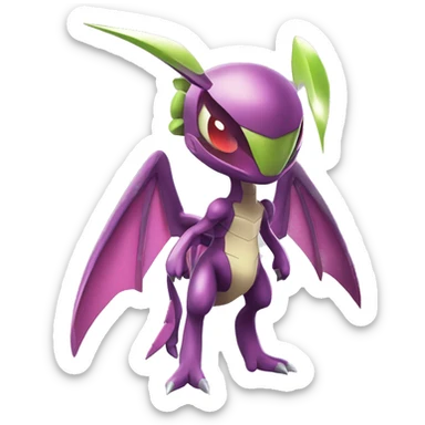 Cool Edgy Chibi Legendary Shiny Fakemon-Pokémon-Genesect-Flygon With Full Body Detailed High Quality sticker