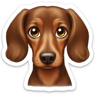 medium brown long hair dachshund with light brown markings grumpy sticker