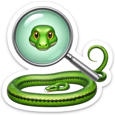 una lupa ed un serpente sticker