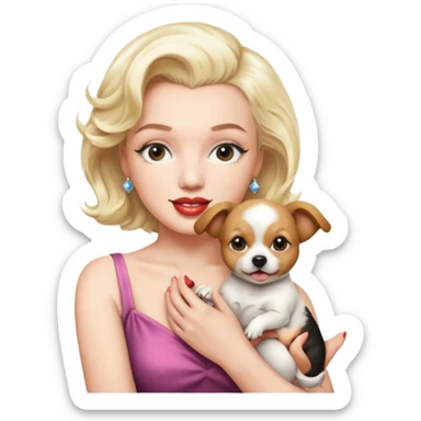 Marilyn Monroe, with dog sticker