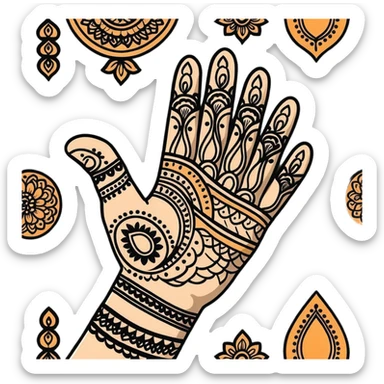 Elegant Indian mehndi pattern design sticker