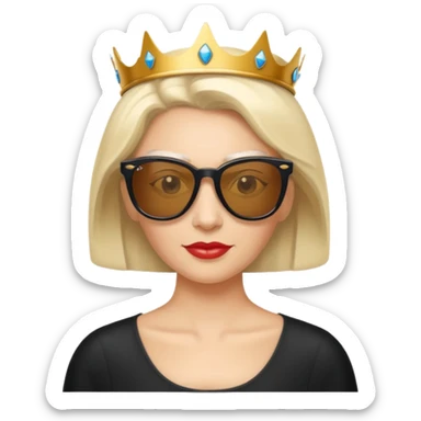 A queen who is a graphic designer and wears Ray-Ban Sunglasses  sticker