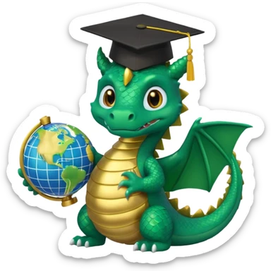I need a character for an educational geography course, dragon style sticker