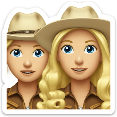 Two blonde cowgirls  sticker