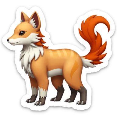 Shiny Brown Red Orange Golden Bronze Ginger Black Grey White Beige Linoone-Absol-Trico-Hybrid (Full body) sticker