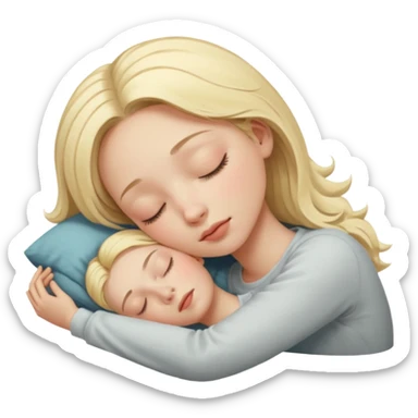 A blonde girl sleeping but make it look good sticker