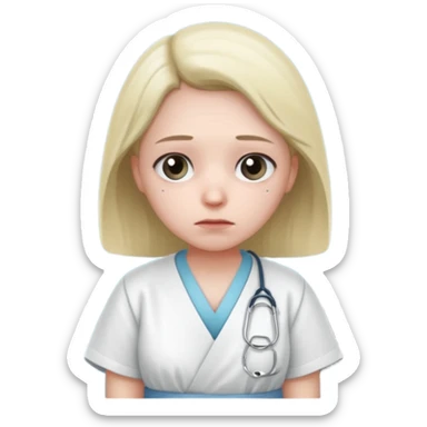 sad patient in hospital in hospital sticker