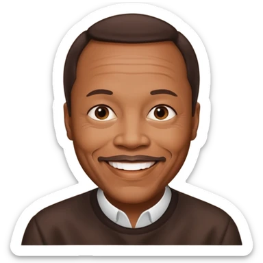 Quincy Jones with dark brown hair sticker