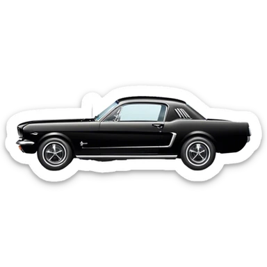 Sideview Black 1965 Ford Mustang sticker