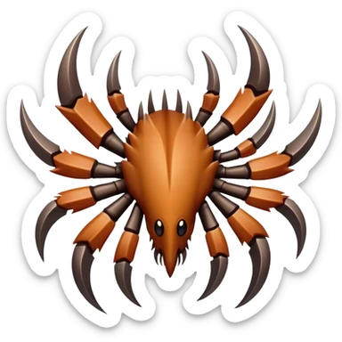 Brown claw with seven talons sticker