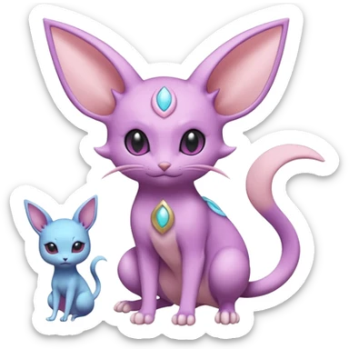 Espeon-Mew-Amaura-Minccino-Delcatty-Pachirisu-fusion sticker